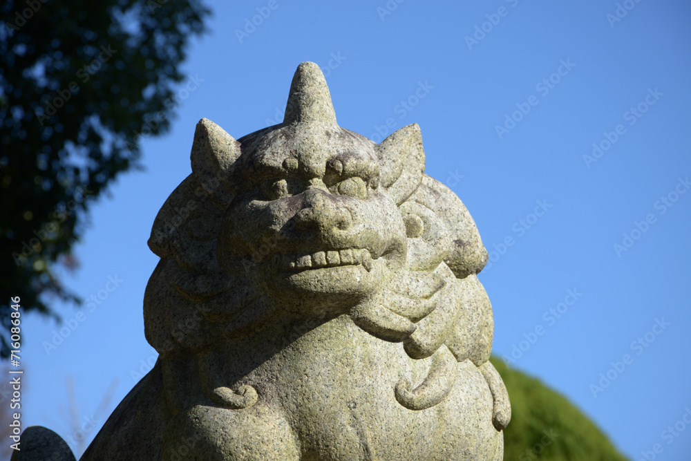 上御霊神社　楼門の狛犬　京都市上京区