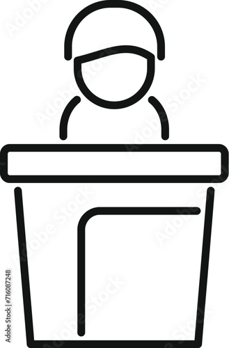 Candidate speaker icon outline vector. New business manager. Staff job