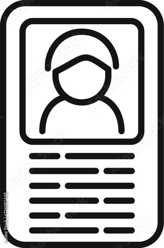 Trade new cv icon outline vector. Worker personnel. New business staff