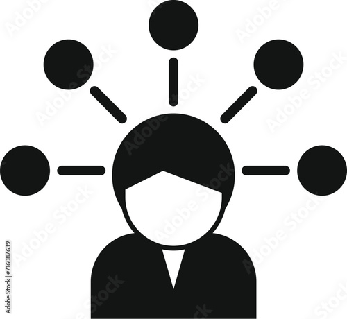 Search confused data icon simple vector. Business person. Lost question