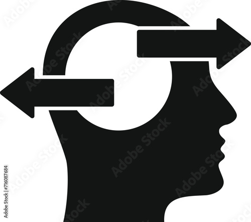 Brain mind ambiguity icon simple vector. Sign report. Business choice