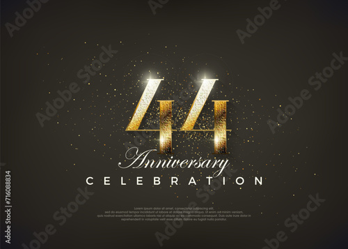 Fancy number 44th to celebrate 40th birthday. Premium vector for poster, banner, celebration greeting. photo