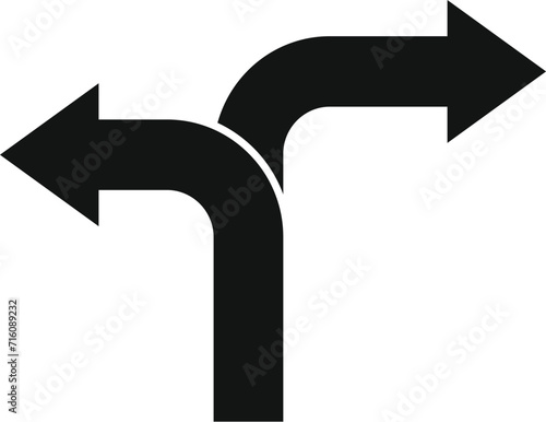 Choice road icon simple vector. Business ambiguity. Index report grid