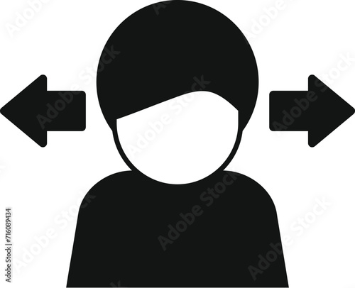 Man choice online icon simple vector. Figure sign. Evaluate report