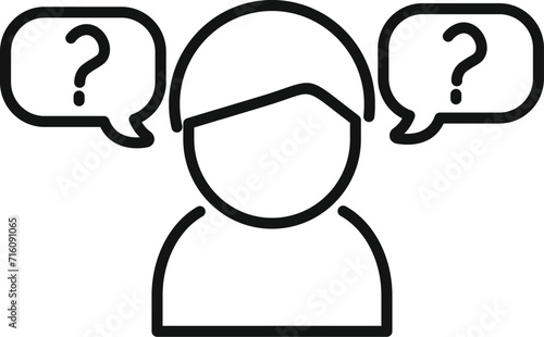 Person ambiguity icon outline vector. Business online choice. Brain reveal