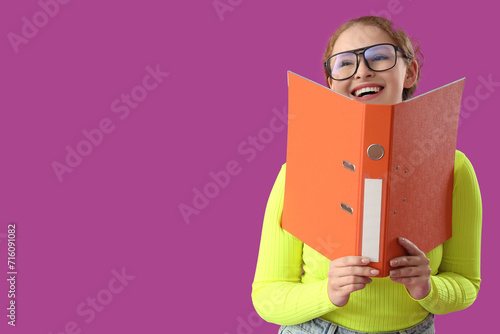 Young woman with document f...