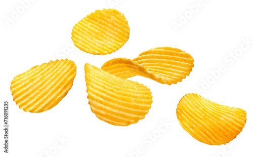 potato chips isolated on white