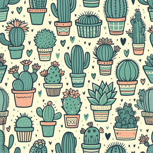 seamless pattern with flowers and leaves