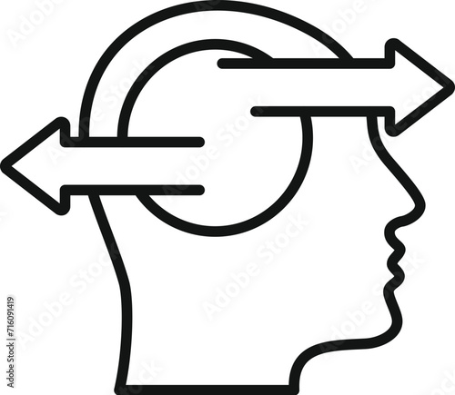 Brain mind ambiguity icon outline vector. Sign report. Business choice