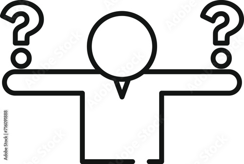 Human choice icon outline vector. Report grid business. Brain reveal