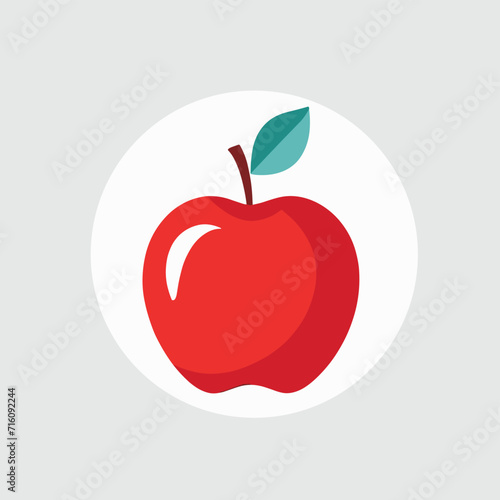 Red apple icon logo design vector illustration
