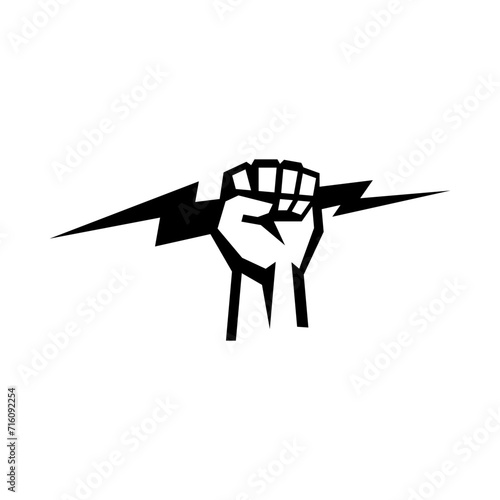 Thunder Fist Vector Logo Design Template