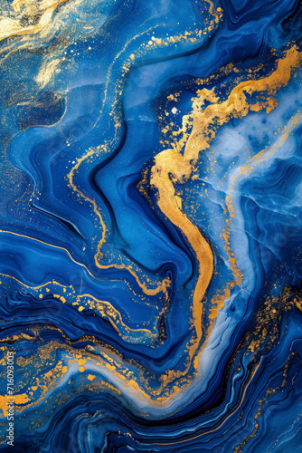 Vertical Natural Luxury. Style incorporates the swirls of marble or the ripples of agate. Very beautiful blue paint with the addition of gold powder.
