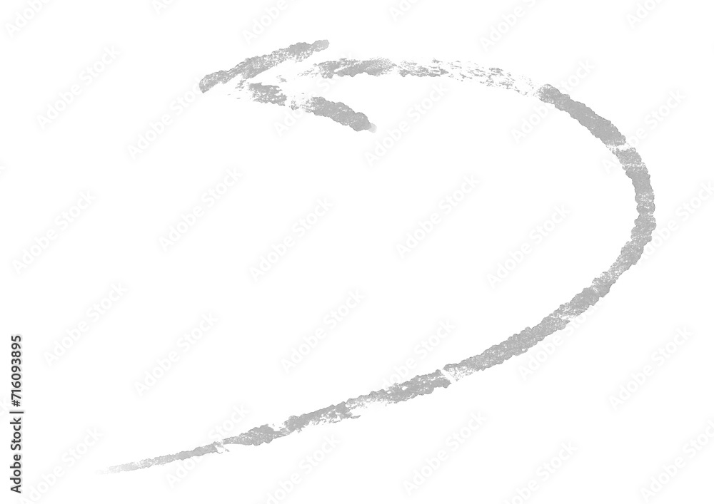 グレーのカーブする手描き矢印 グレーのカーブする手描き矢印