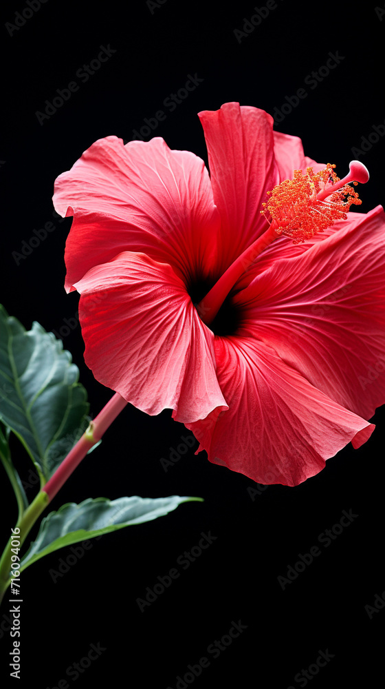 Colorful beauty plant water hibiscus red tropical frangipani flowers spa stones Beautiful pink water lily flower made rose water splashed white light emanating floating macro Photography Generative Ai