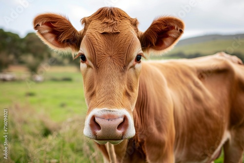 Jersey cow in Natal Midlands South Africa in a close up shot