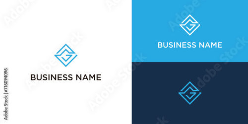 flat design gc monogram logo template