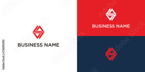 flat design sc or cs logo template