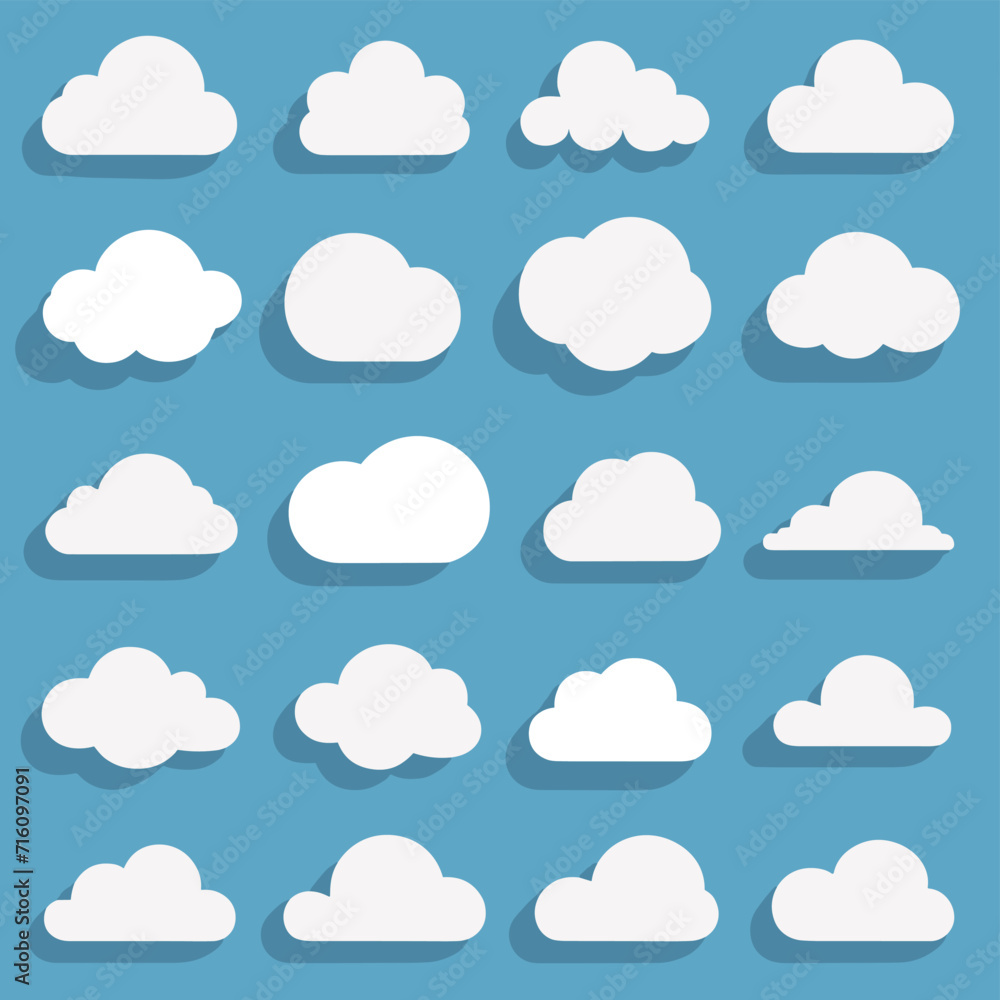 Cloud drawing doodles set cloud icons collection Cloud drawing doodles set cloud icons collection