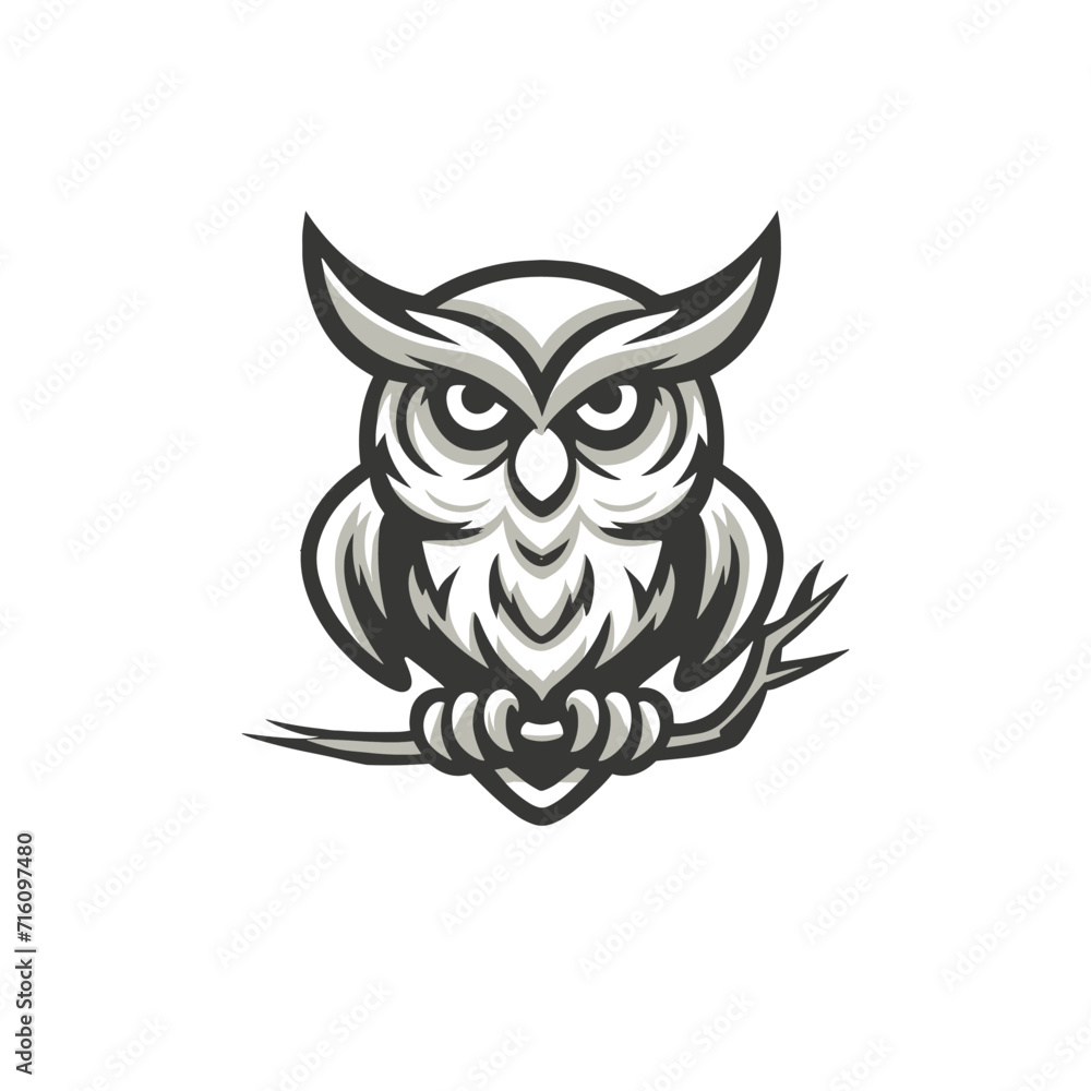 Fototapeta premium owl mascot flat vector logo