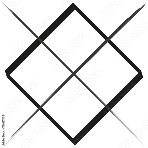 Crossed out square. Elegant logo. Vector illustration. EPS 10. photo