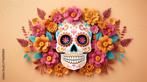 D√≠a de los Muertos (Day of the Dead) - Mexico and other Latin American countries made in paper cut craft