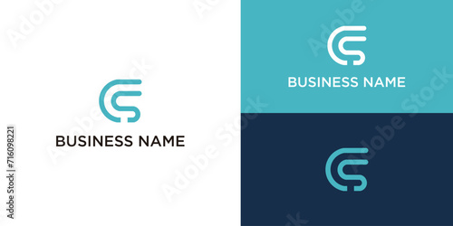 flat design sc or cs logo template photo