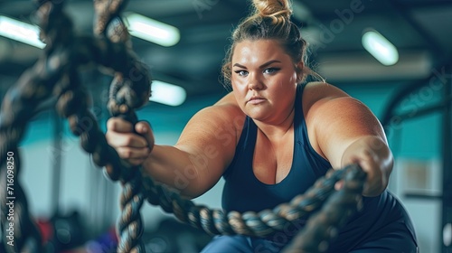 Plus Size Woman Train In Gym