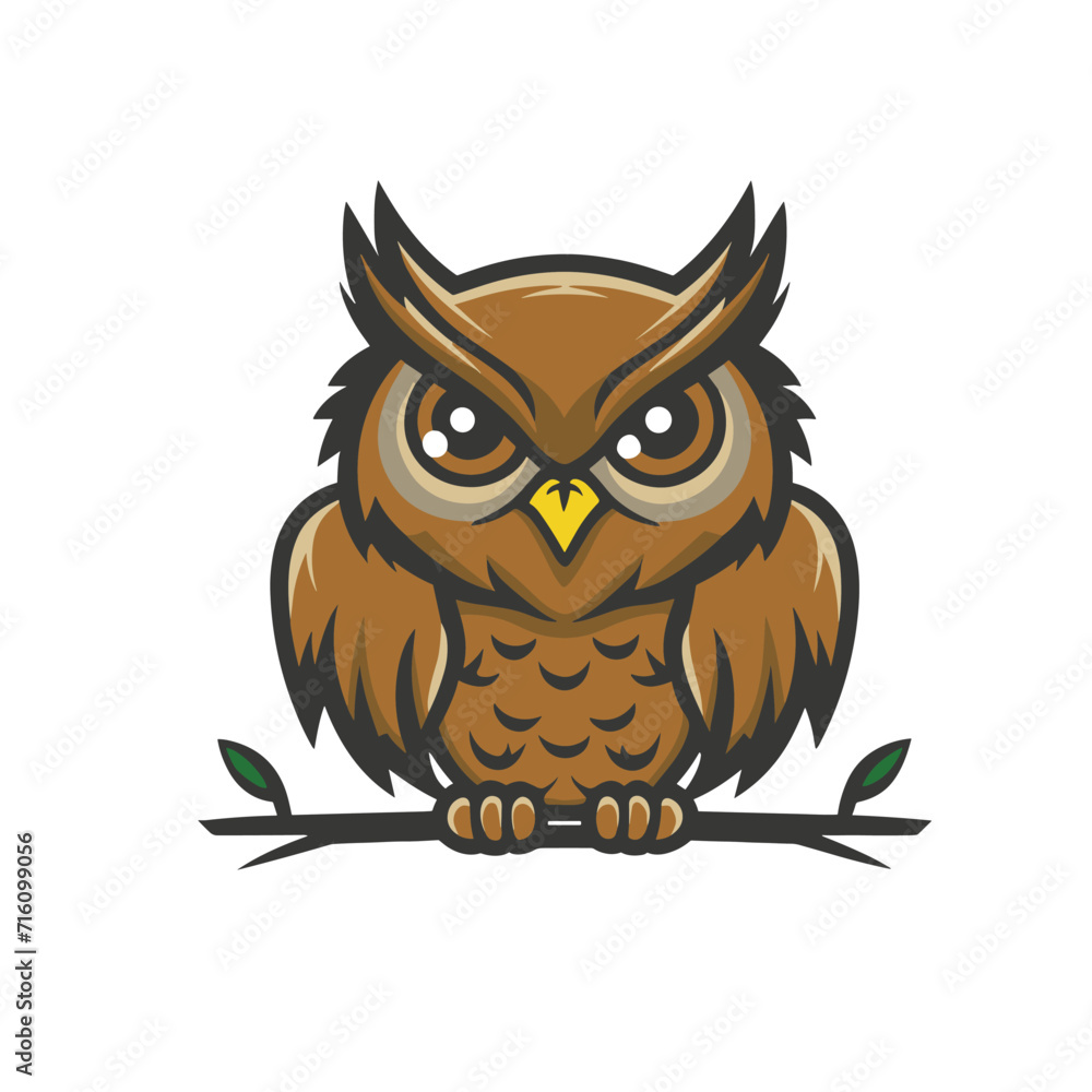 owl mascot flat vector logo owl mascot flat vector logo