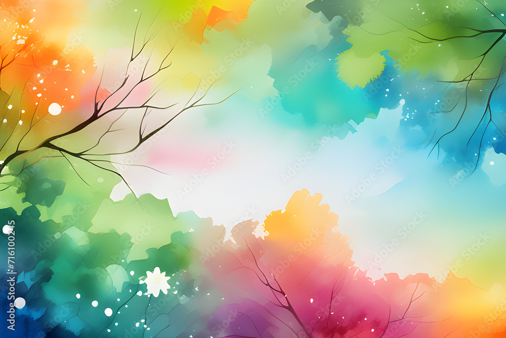 Beautiful Blue World: Creative Background Art in Abstract Watercolor Wallpaper generative ai