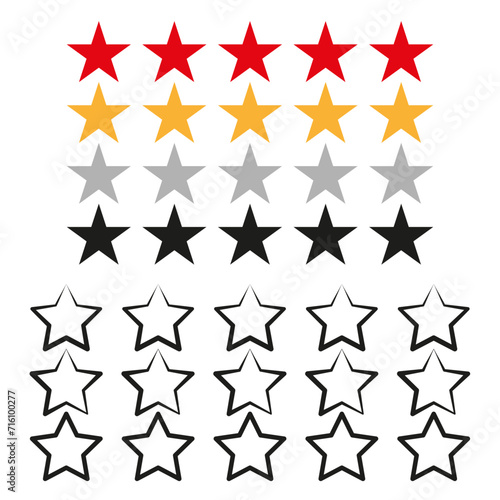 Star icon set. Vector illustration. EPS 10.