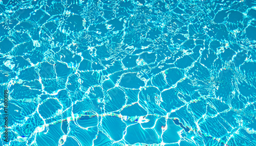 Surface of water blue swimming pool background. High quality photo