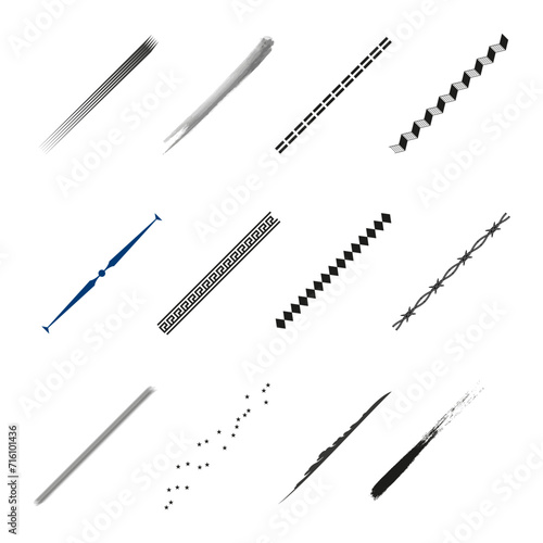 Lines set in different styles. Vector illustration. EPS 10.