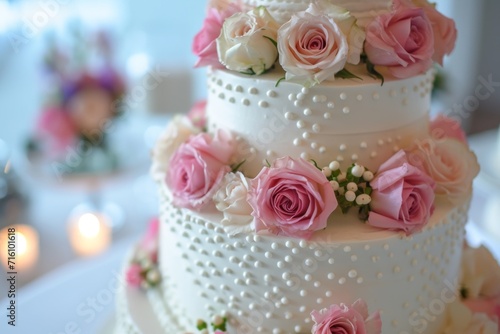 Roses on a wedding cake