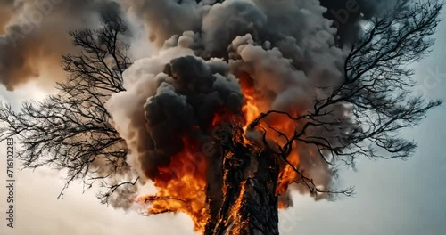 Wallpaper Mural Fire that burns tree Torontodigital.ca