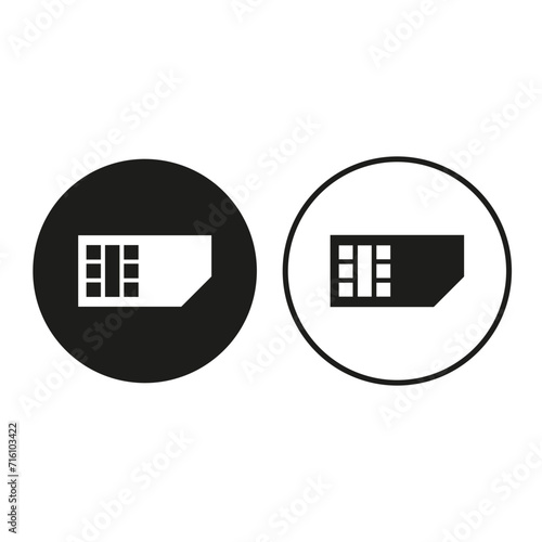 Sim card icon symbol. Sim card, mobile slot icon. Vector illustration. EPS 10.