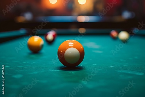 Billiard game captured in table photo