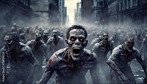 Zombies in a Crowded Street © CreativeStock