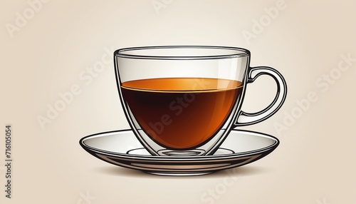 Detailed Vector Image of a Cup of Tea or Coffee