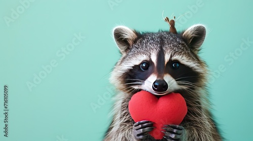 Raccoon with Heart Shape © Hungarian
