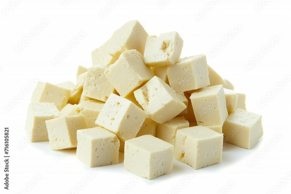 Tofu cheese isolated on white with clipping path and full depth of field Tofu cheese isolated on white with clipping path and full depth of field