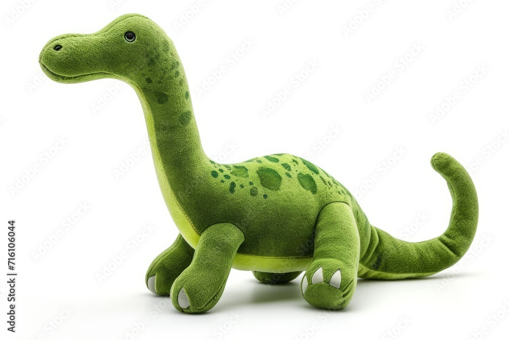 Brontosaurus plush toy on white background