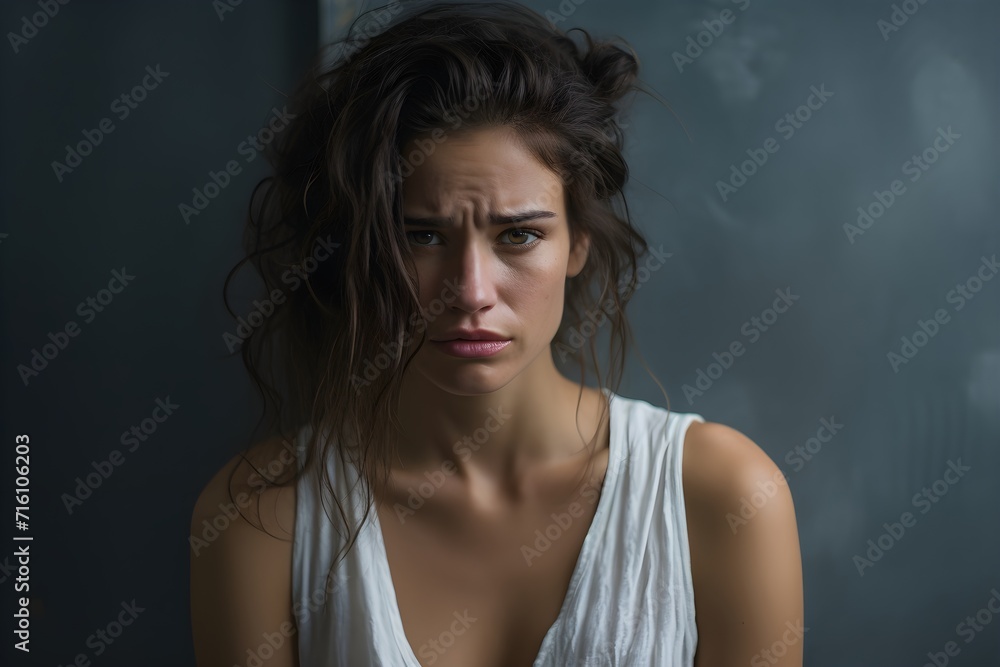 Woman with sad look Woman with sad look