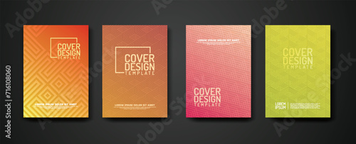 set cover Design template with geometric lines textured pattern background and dynamic gradation color