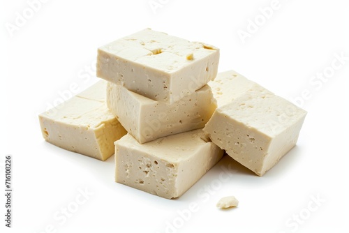 White background isolates tofu