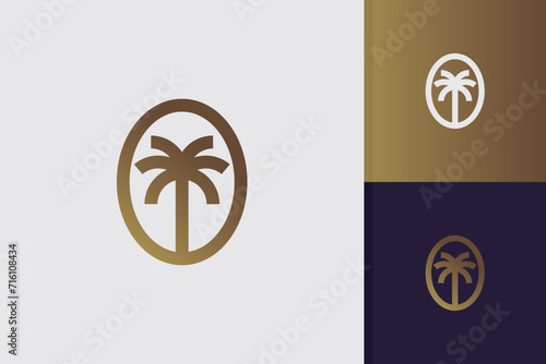 premium palm tree logo design vector template