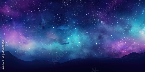 Space background with realistic nebula and shining stars. blue nebula starry sky technology sci-fi background material, Universe filled with stars #716108856