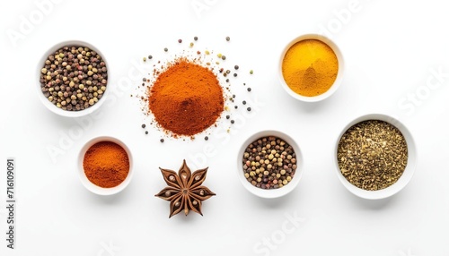 Onion and Spices  A Top View Vector Illustration