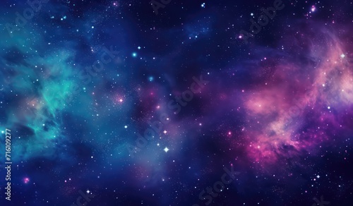 Space background with realistic nebula and shining stars. blue nebula starry sky technology sci-fi background material, Universe filled with stars