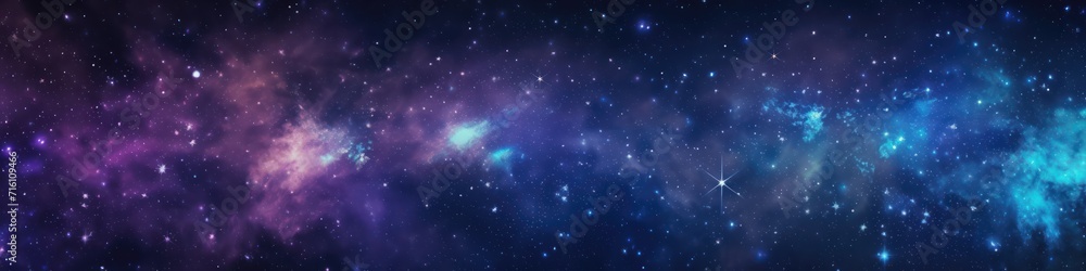 Galaxy background with realistic nebula and shining stars. blue nebula starry sky technology sci-fi background